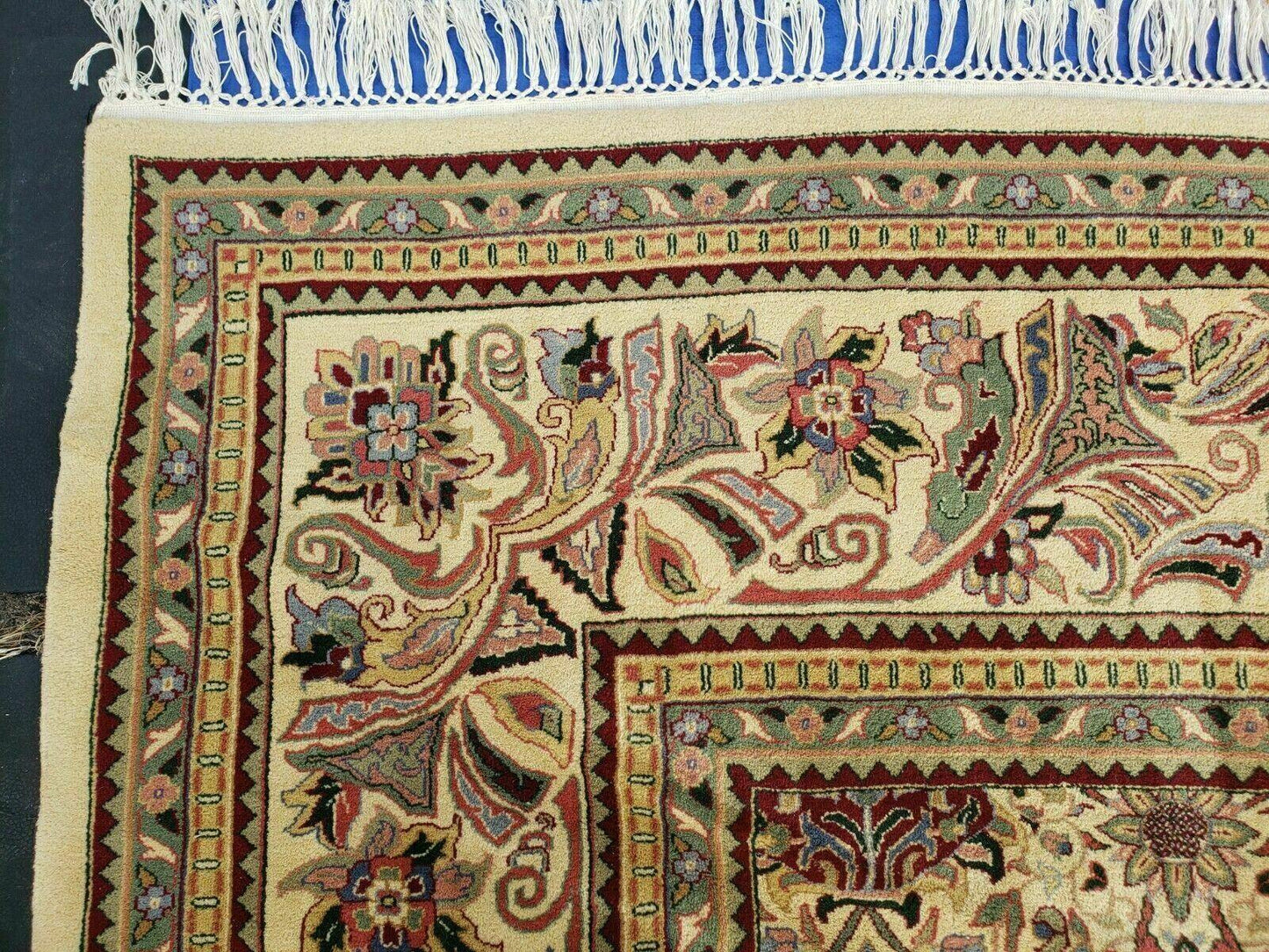 12' X 18' One-of-a-Kind Indian Agra Hand-Knotted Wool Rug Handmade Organic Dyes - Nuvé