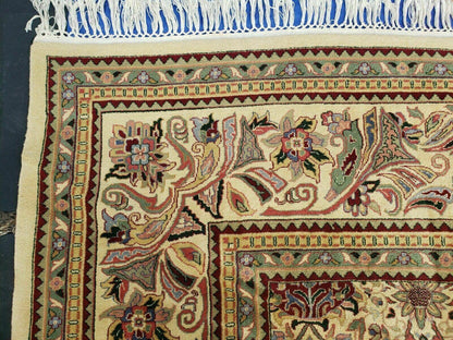 12' X 18' One-of-a-Kind Indian Agra Hand-Knotted Wool Rug Handmade Organic Dyes - Nuvé
