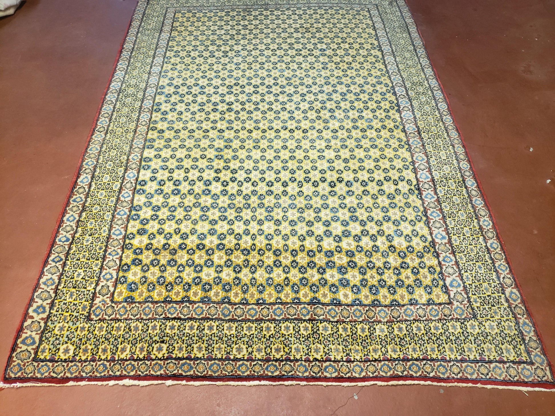 5x7 Authentic Handmade Rug Star Of David Wool Rug Green Rug Gold Rug 4x6 Rug - Nuvé