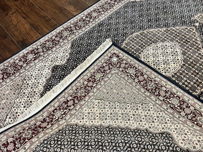 Sino Persian Rug 6x9, Herati Pattern, Vintage Handmade Hand Knotted Wool Oriental Carpet, Fine 6 x 9 Rug, Traditional Rug, Dark Blue Rug - Nuvé