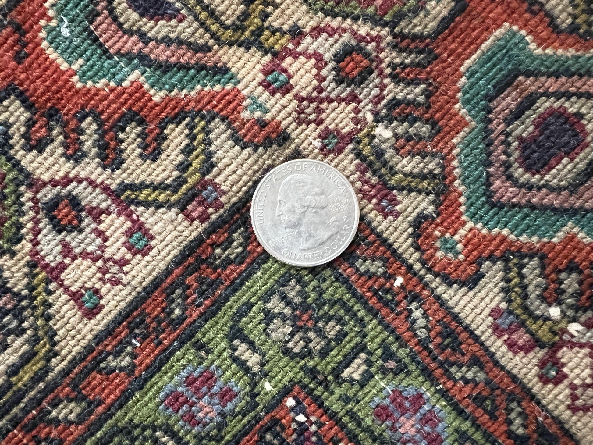 Antique Persian Bijar Rug 5x7, Allover Pattern, Hand Knotted Vintage Wool Tribal Oriental Carpet, Bidjar Rug, Red and Cream 5 x 7 ft, Handmade Rug - Nuvé