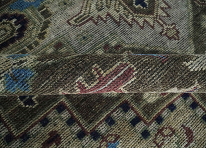 8x10 Antique look Brown, Beige and Blue Traditional Medallion wool Area Rug - Nuvé