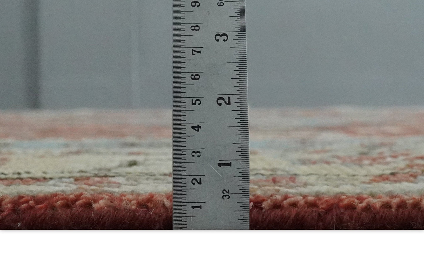 8x10 Antique look Traditional Floral Gray, Rust and Beige Hand knotted wool Area Rug - Nuvé