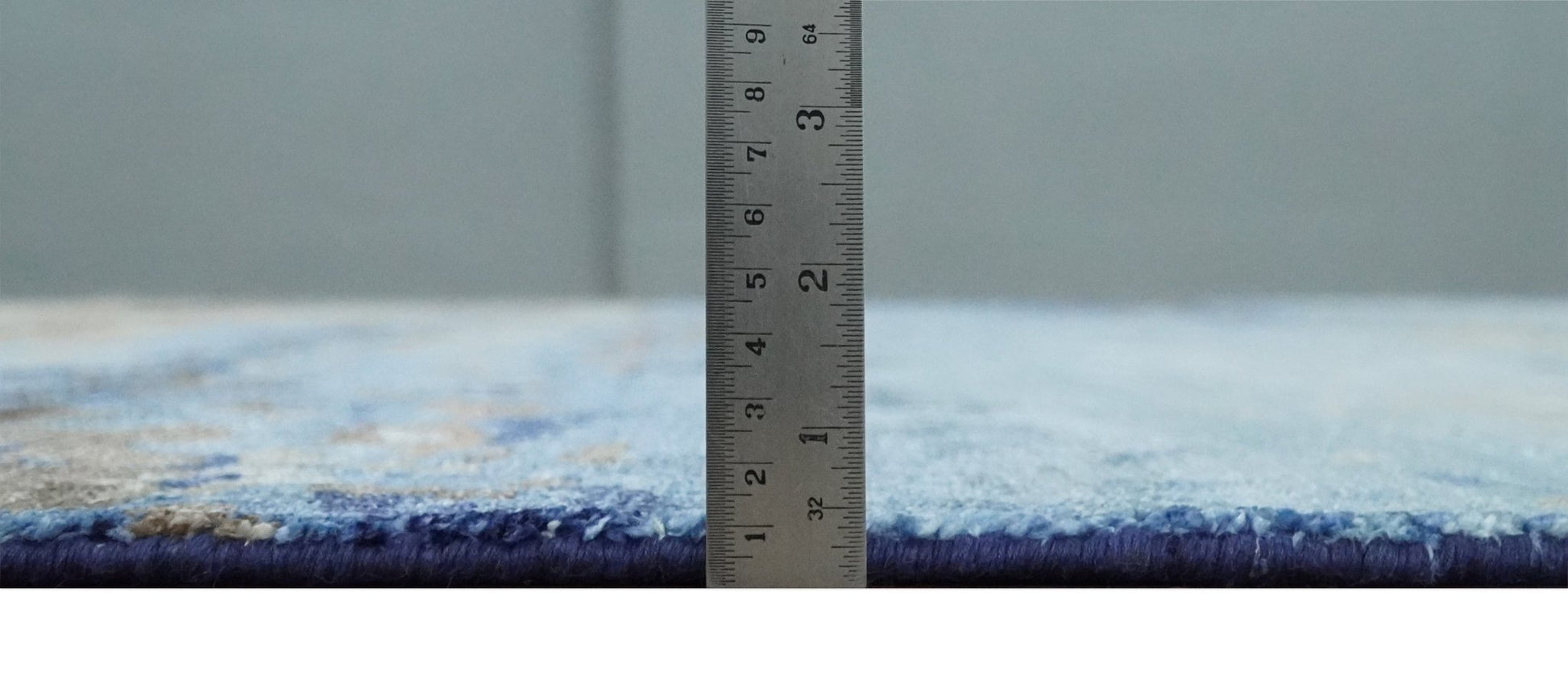 8x10 Blue, Beige and Brown Modern Abstract Hand Knotted wool and bamboo Silk Area Rug - Nuvé