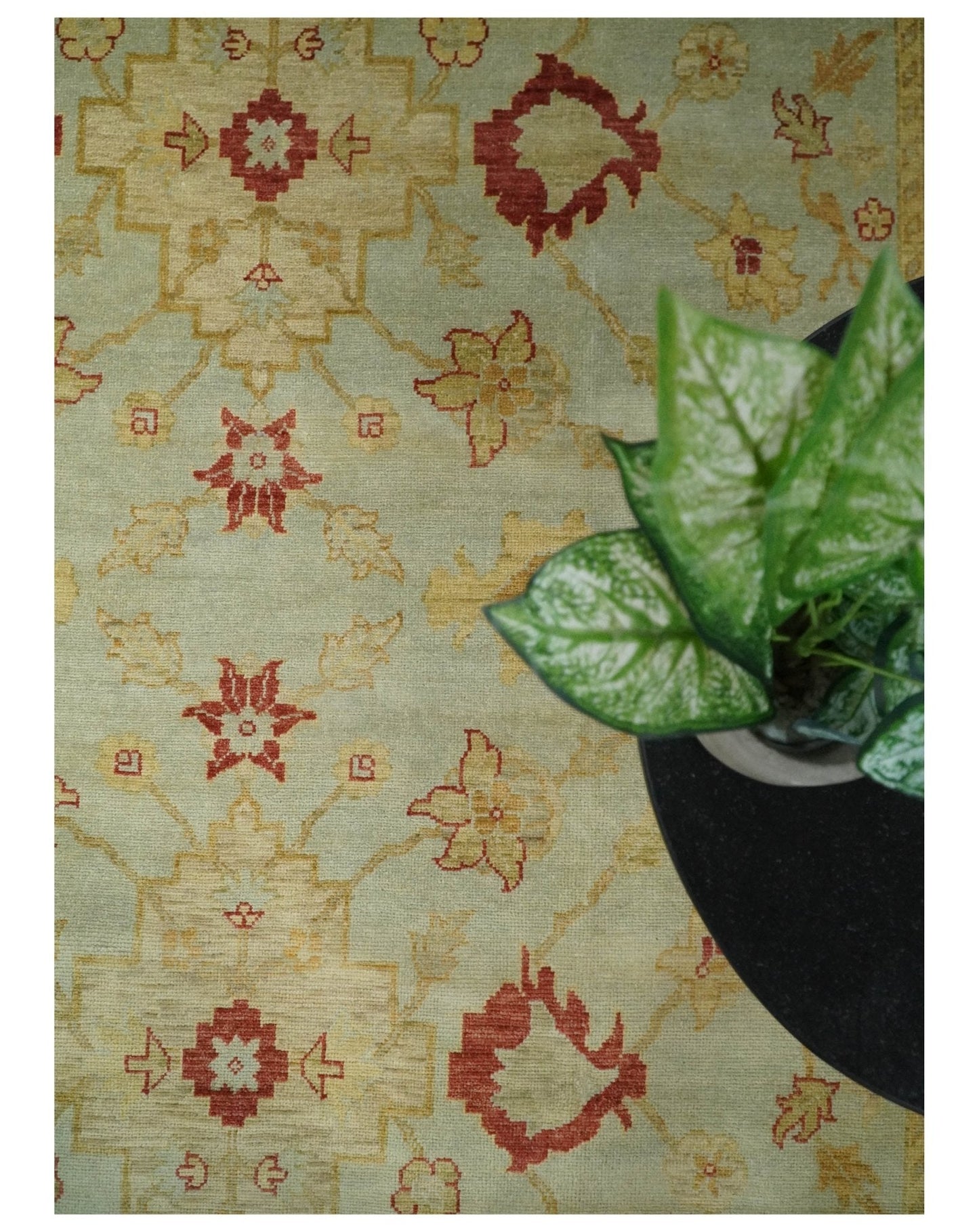 8x10 Fine Hand Knotted Beige and Rust Traditional Vintage Persian Antique Wool Rug | AGR36 - Nuvé