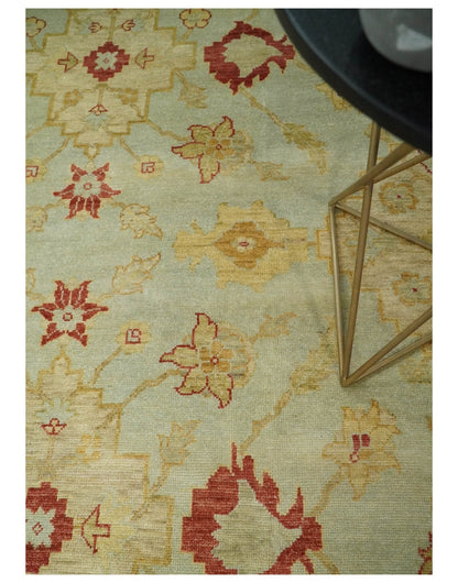 8x10 Fine Hand Knotted Beige and Rust Traditional Vintage Persian Antique Wool Rug | AGR36 - Nuvé