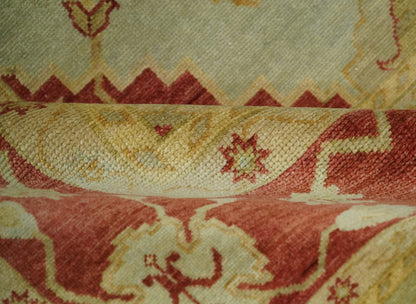 8x10 Fine Hand Knotted Beige and Rust Traditional Vintage Persian Antique Wool Rug | AGR36 - Nuvé