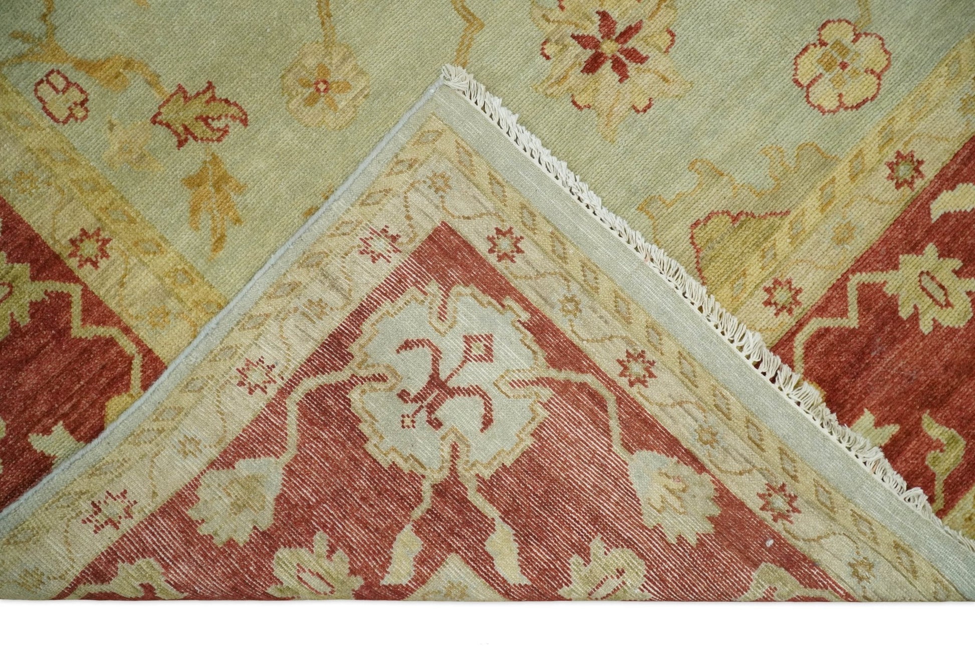 8x10 Fine Hand Knotted Beige and Rust Traditional Vintage Persian Antique Wool Rug | AGR36 - Nuvé