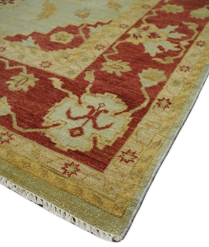 8x10 Fine Hand Knotted Beige and Rust Traditional Vintage Persian Antique Wool Rug | AGR36 - Nuvé