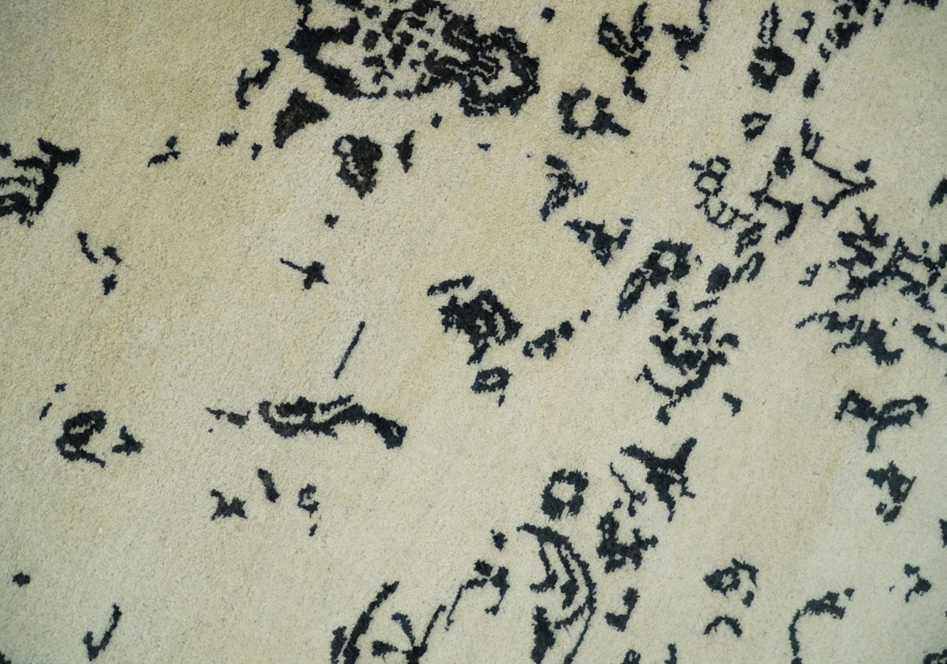 8x10 Fine Hand Knotted Beige and Black Traditional Vintage Persian Antique Wool Rug | AGR35 - Nuvé