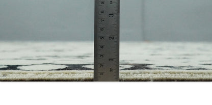 8x10 Fine Hand Knotted Beige and Black Traditional Vintage Persian Antique Wool Rug | AGR35 - Nuvé