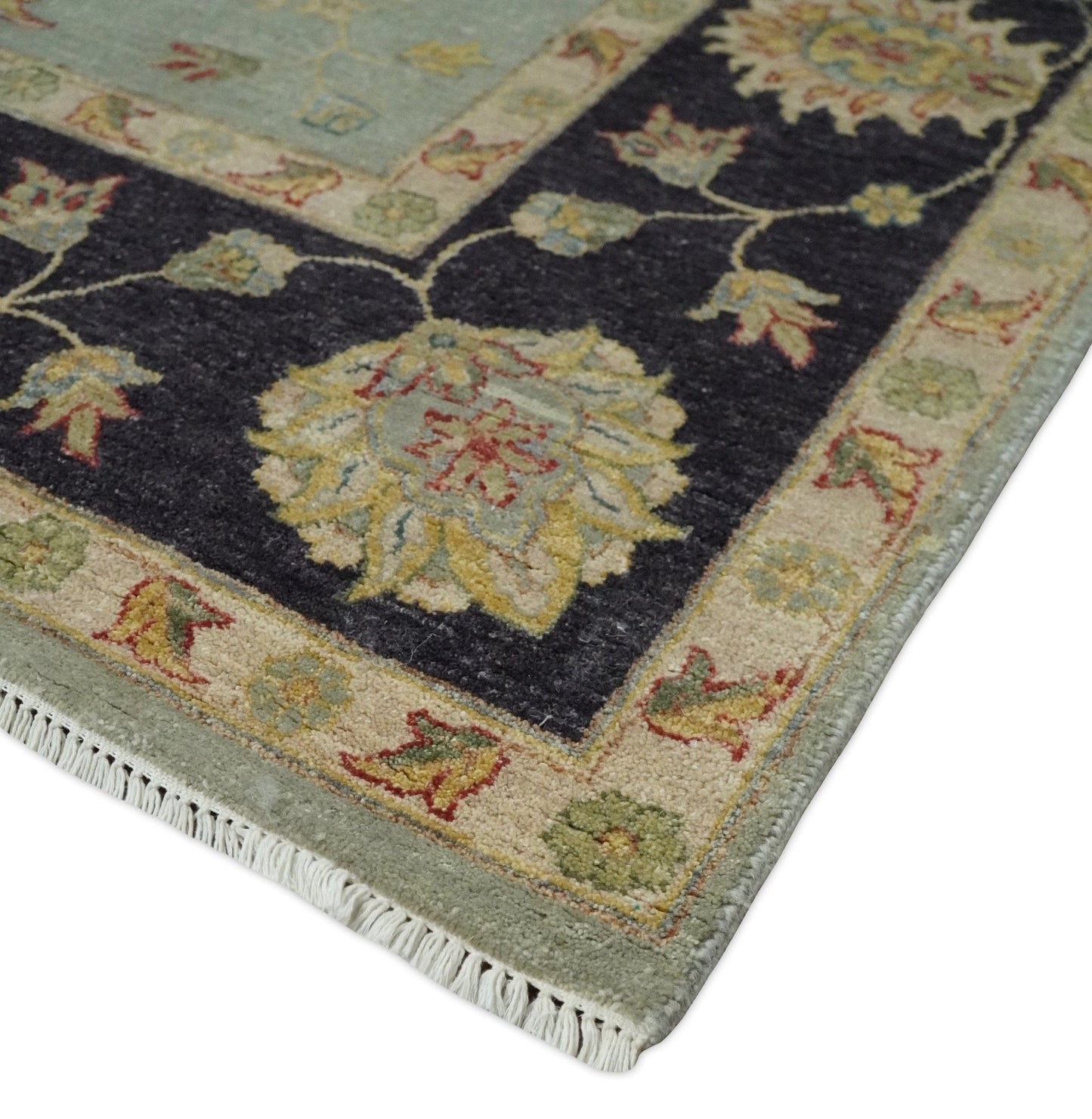 8x10 Fine Hand Knotted Silver and Black Muted Antique Traditional Vintage Persian Wool Rug | AGR45 - Nuvé