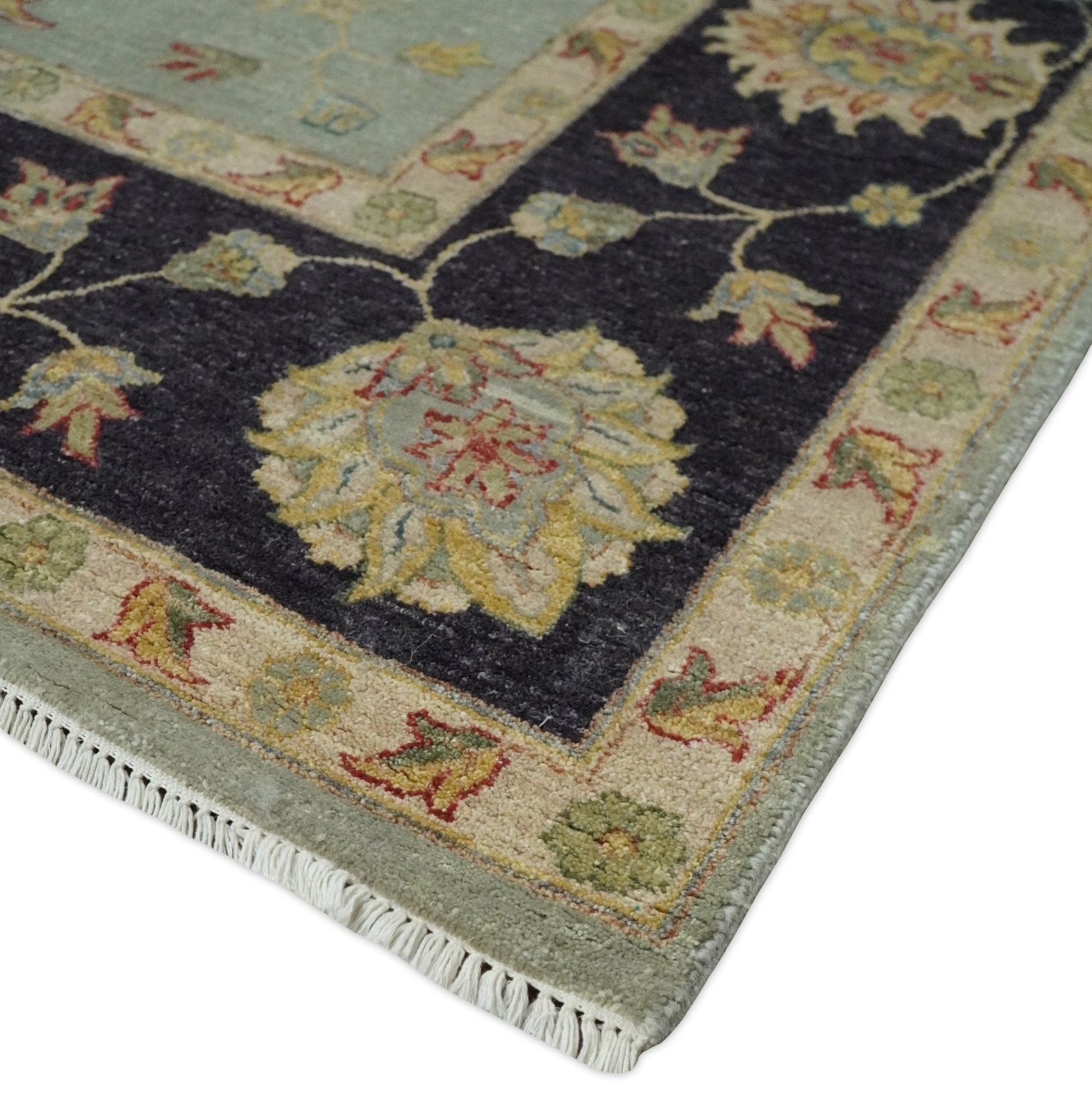 8x10 Fine Hand Knotted Silver and Black Muted Antique Traditional Vintage Persian Wool Rug | AGR45 - Nuvé