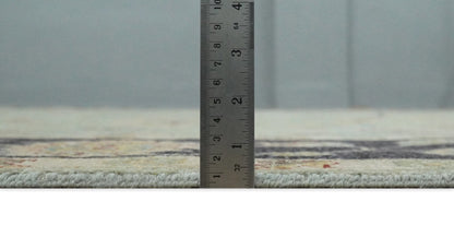 8x10 Fine Hand Knotted Silver and Black Muted Antique Traditional Vintage Persian Wool Rug | AGR45 - Nuvé