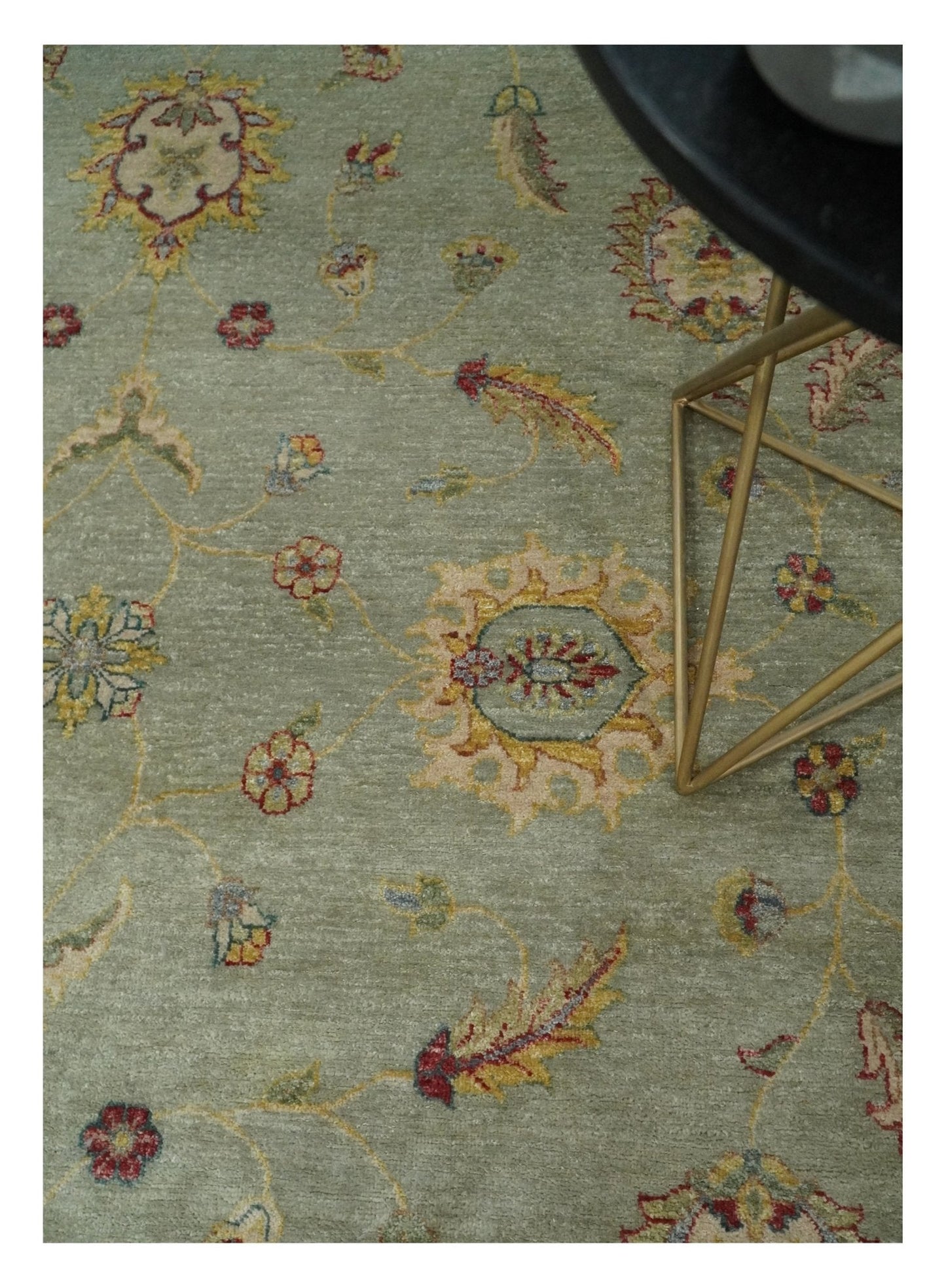 8x10 Fine Hand Knotted Silver and Black Muted Antique Traditional Vintage Persian Wool Rug | AGR45 - Nuvé