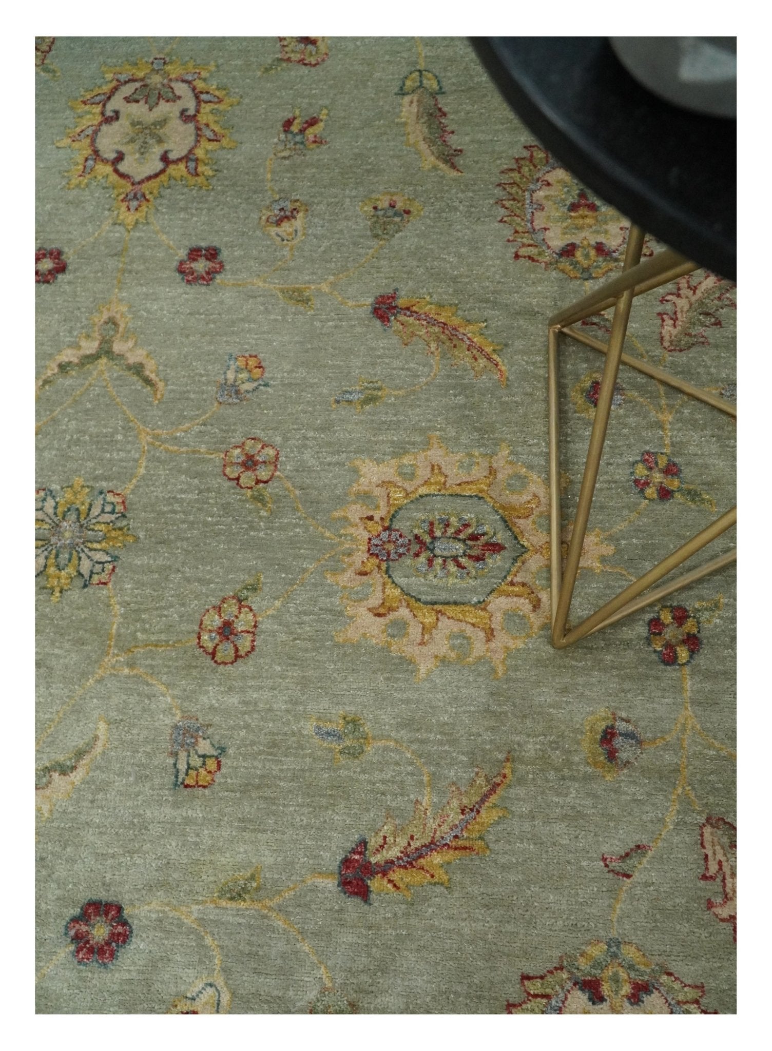 8x10 Fine Hand Knotted Silver and Black Muted Antique Traditional Vintage Persian Wool Rug | AGR45 - Nuvé