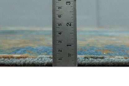 8x10 Fine Hand Knotted Blue and Brown Modern Abstract Wool Area Rug | AGR42 - Nuvé