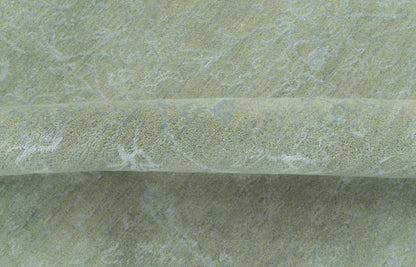 8X10 Fine Hand Knotted Green And Gray Modern abstract Design Wool and Art Silk Rug - Nuvé