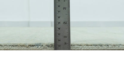 8X10 Fine Hand Knotted Green And Gray Modern abstract Design Wool and Art Silk Rug - Nuvé