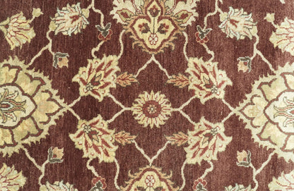 8X10 Fine Hand Knotted Rust And Gold Traditional Design Wool Rug - Nuvé