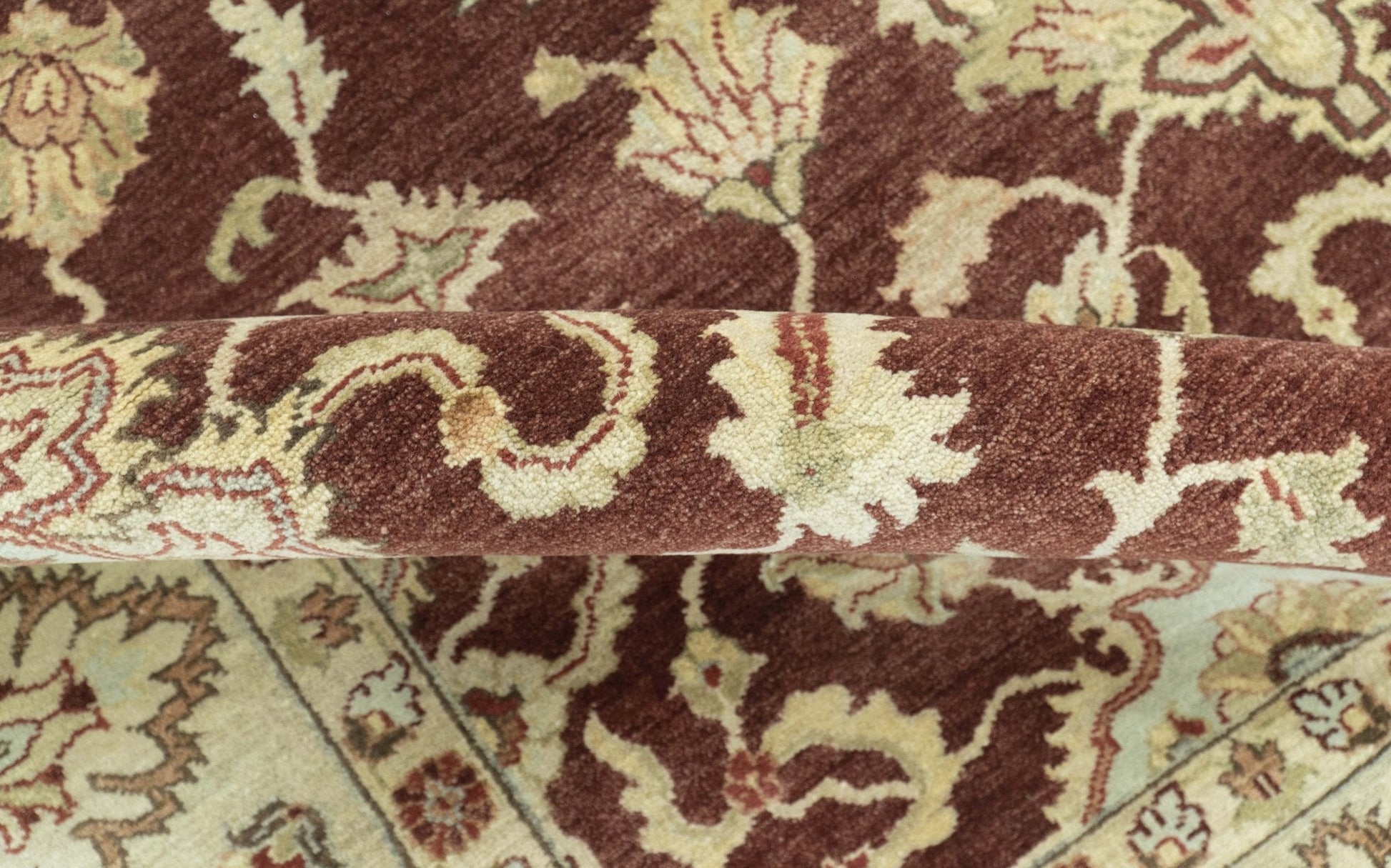 8X10 Fine Hand Knotted Rust And Gold Traditional Design Wool Rug - Nuvé