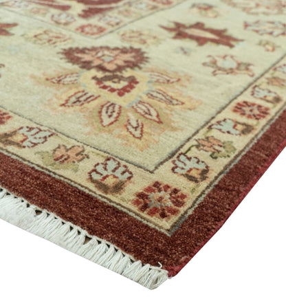 8X10 Fine Hand Knotted Rust And Gold Traditional Design Wool Rug - Nuvé