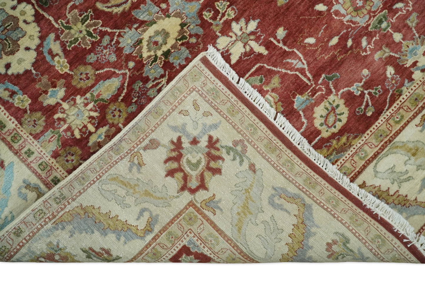 8x10 Fine Hand Knotted Rust and Ivory Traditional Vintage Persian Style Antique Wool Rug | AGR20 - Nuvé