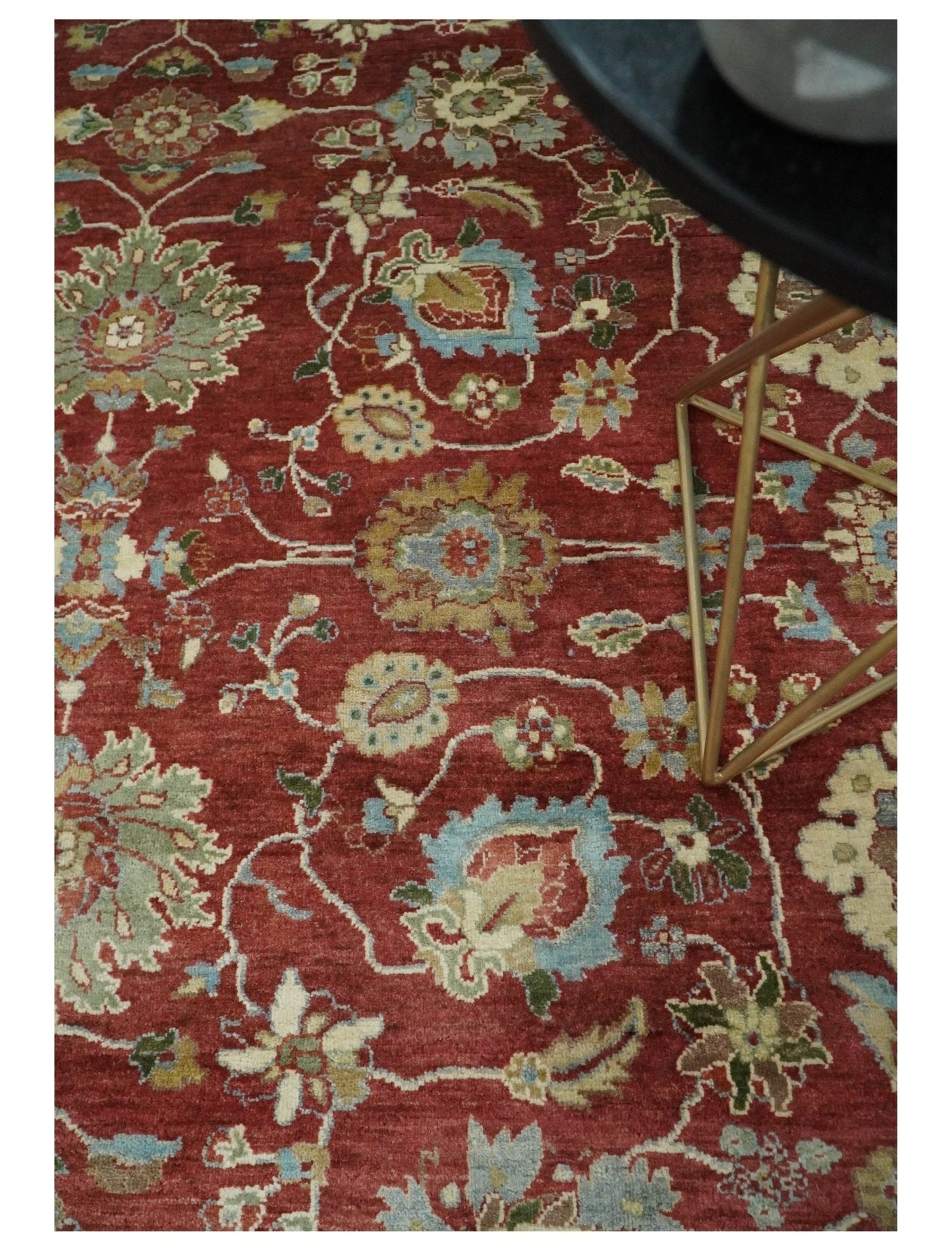 8x10 Fine Hand Knotted Rust and Ivory Traditional Vintage Persian Style Antique Wool Rug | AGR20 - Nuvé