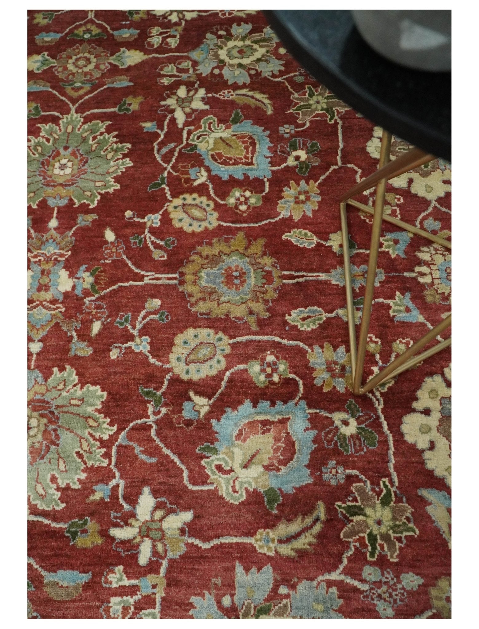 8x10 Fine Hand Knotted Rust and Ivory Traditional Vintage Persian Style Antique Wool Rug | AGR20 - Nuvé