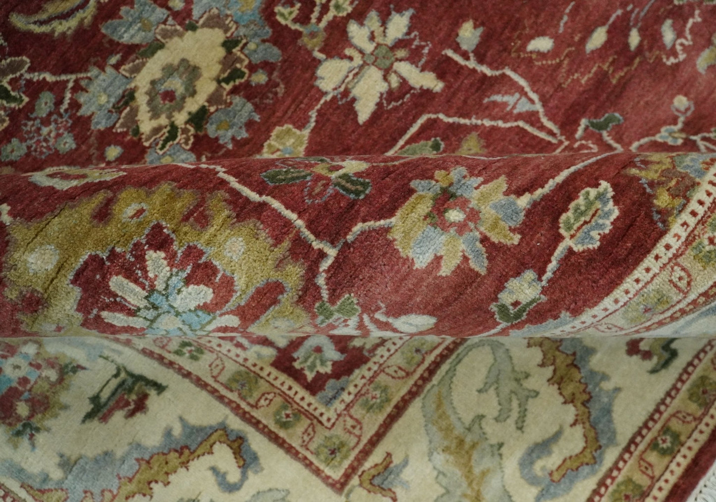 8x10 Fine Hand Knotted Rust and Ivory Traditional Vintage Persian Style Antique Wool Rug | AGR20 - Nuvé