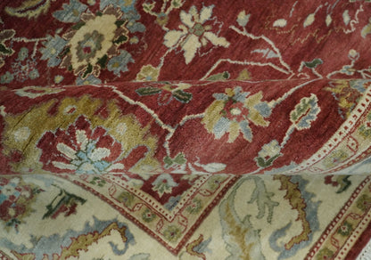 8x10 Fine Hand Knotted Rust and Ivory Traditional Vintage Persian Style Antique Wool Rug | AGR20 - Nuvé