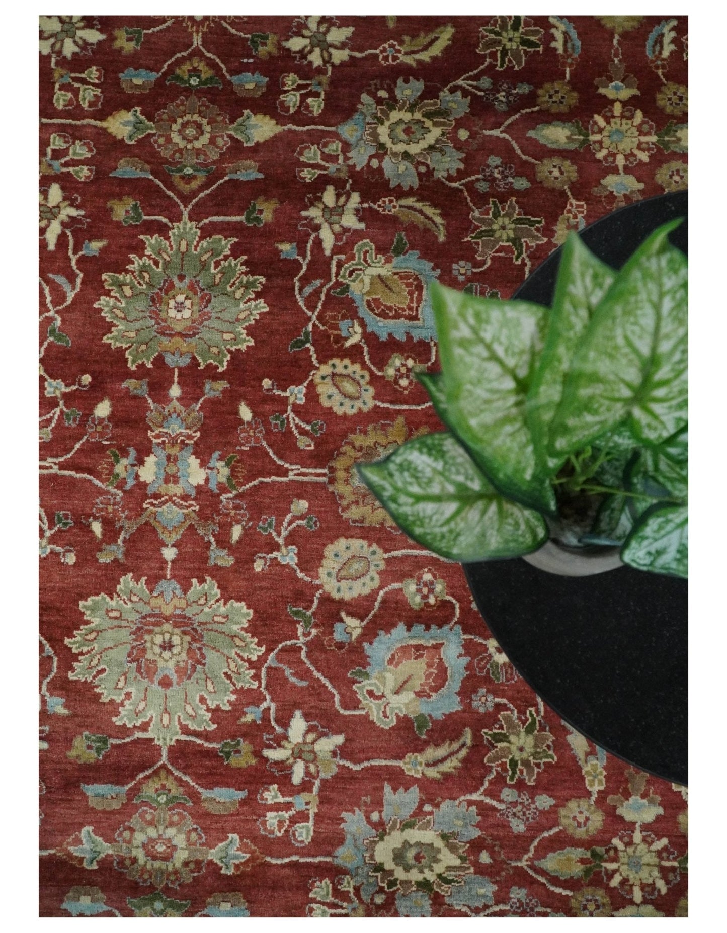 8x10 Fine Hand Knotted Rust and Ivory Traditional Vintage Persian Style Antique Wool Rug | AGR20 - Nuvé