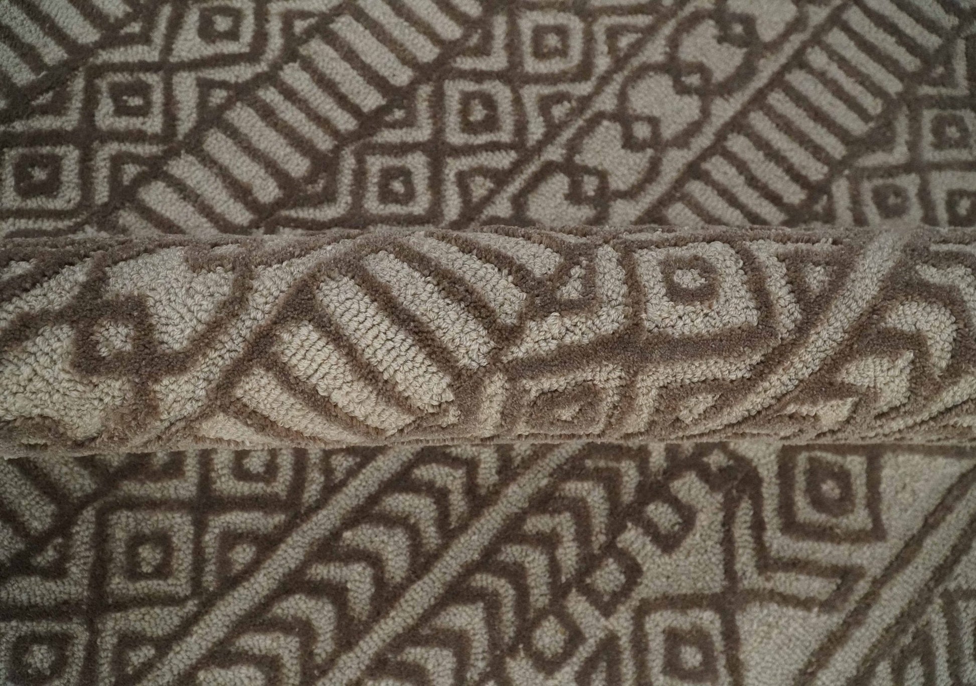 8x10 Hand Tufted Ivory and Bronze Stripes Pattern Rug Multi Size Living Room and Bedroom Rug | TRD6530810S - Nuvé