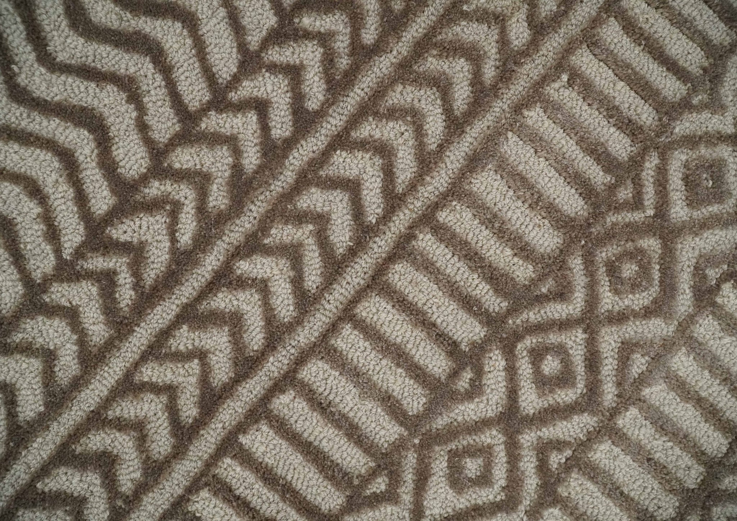 8x10 Hand Tufted Ivory and Bronze Stripes Pattern Rug Multi Size Living Room and Bedroom Rug | TRD6530810S - Nuvé