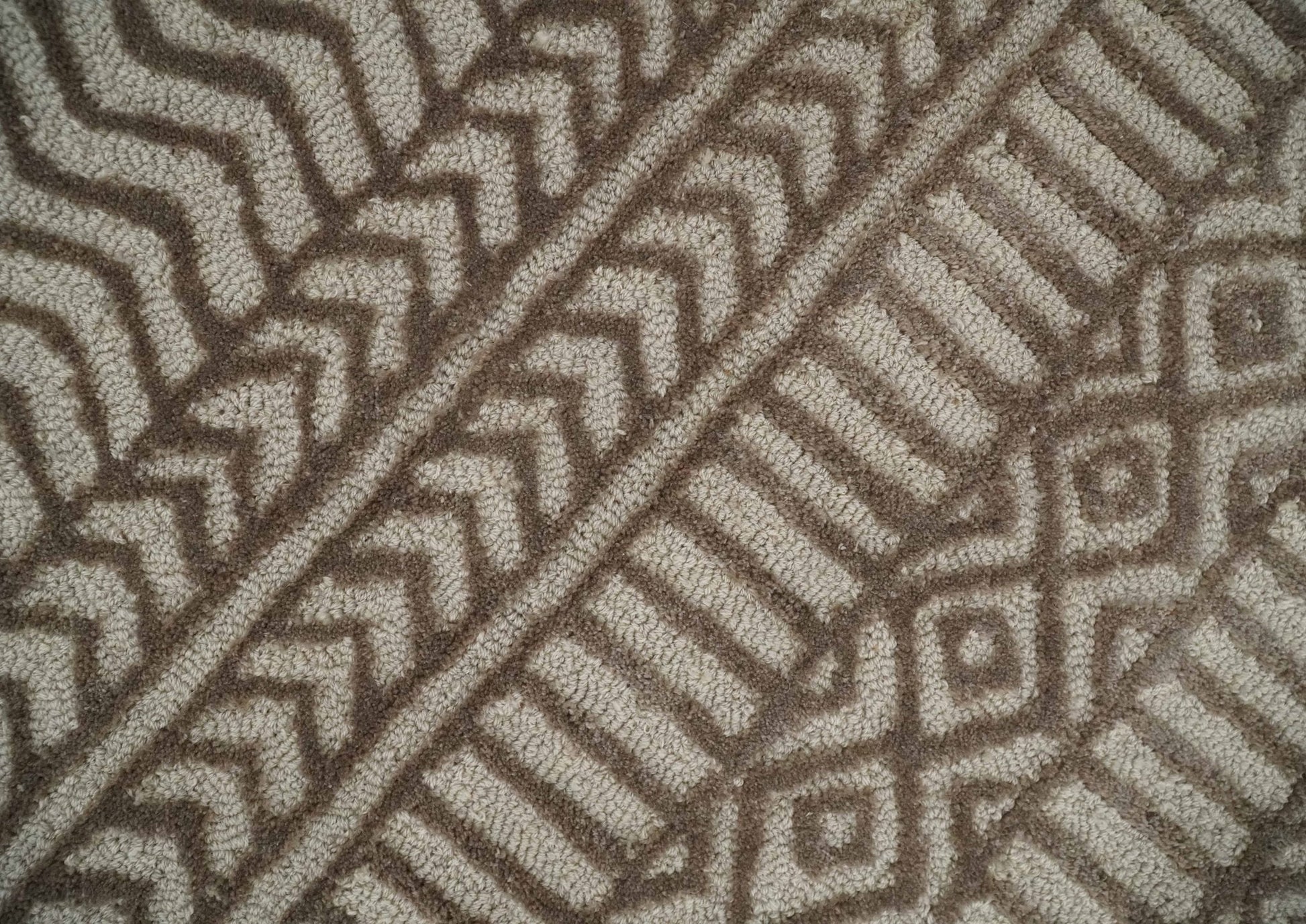 8x10 Hand Tufted Ivory and Bronze Stripes Pattern Rug Multi Size Living Room and Bedroom Rug | TRD6530810S - Nuvé