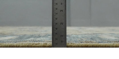 8x10 Traditional Beige and Gray Antique Style Floral Hand knotted Wool Area Rug - Nuvé