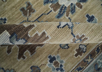 8x10 Traditional Beige and Gray Antique Style Floral Hand knotted Wool Area Rug - Nuvé