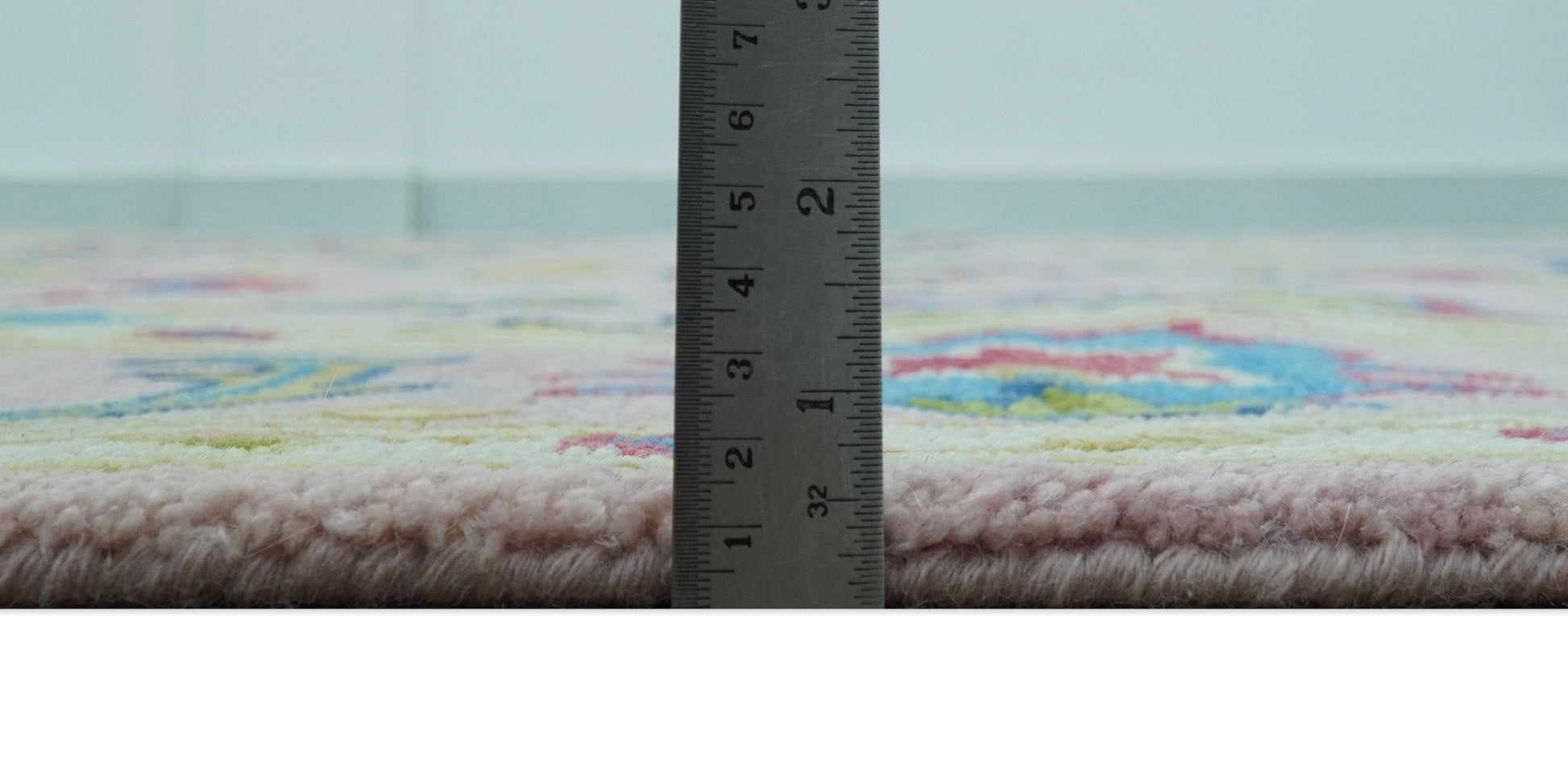 8x10 Vibrant Colorful Pink, Olive and Blue Oriental Oushak Hand Tufted area rug - Nuvé