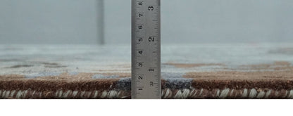 8x11 Gray, Silver and Brown Modern Abstract Hand Tufted wool and Art silk Area Rug - Nuvé