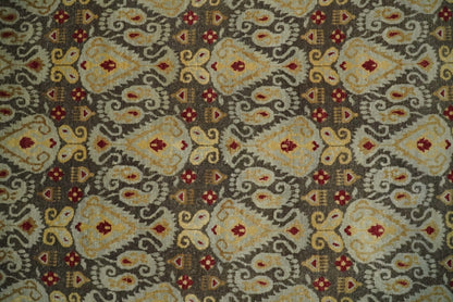 8x8 Round Fine Hand Knotted Brown and Beige Traditional Vintage Persian Style Antique Wool Rug | AGR48 - Nuvé