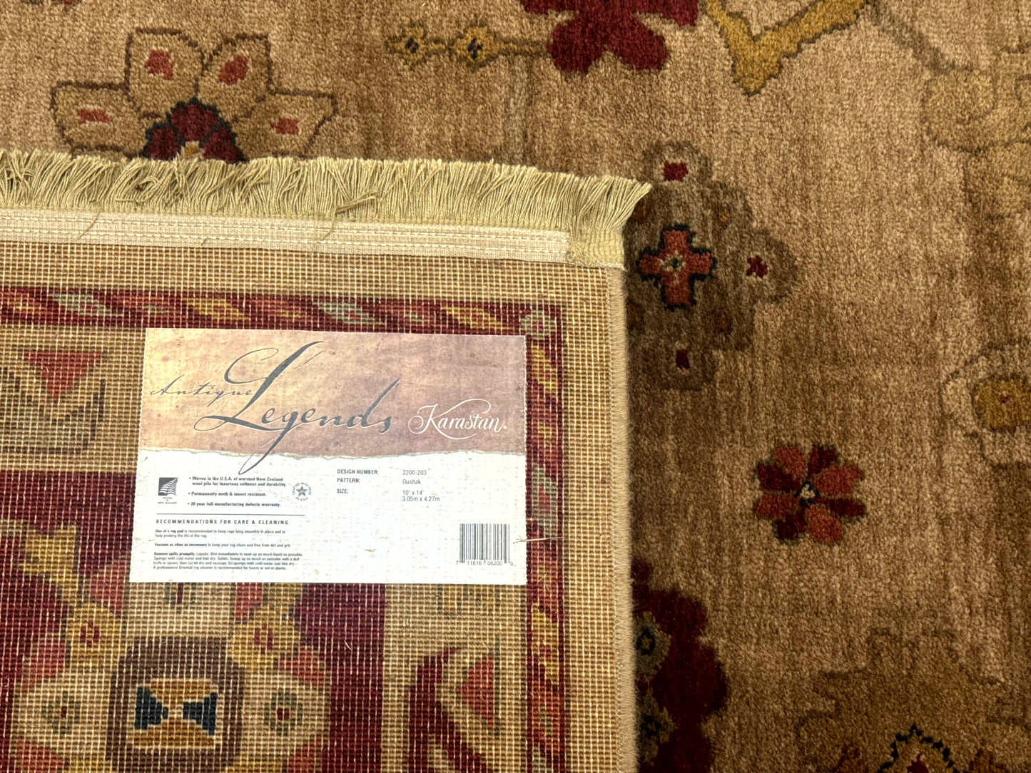 Karastan Rug 10x14, Antique Legends Oushak 2200-203, Vintage, Wool Pile - Nuvé