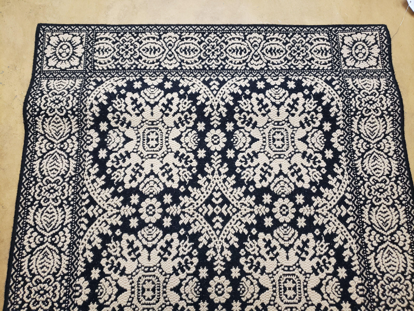 4x6 Power-Loomed Rug Dark Navy Blue & Ivory Oriental Carpet Nice - Nuvé