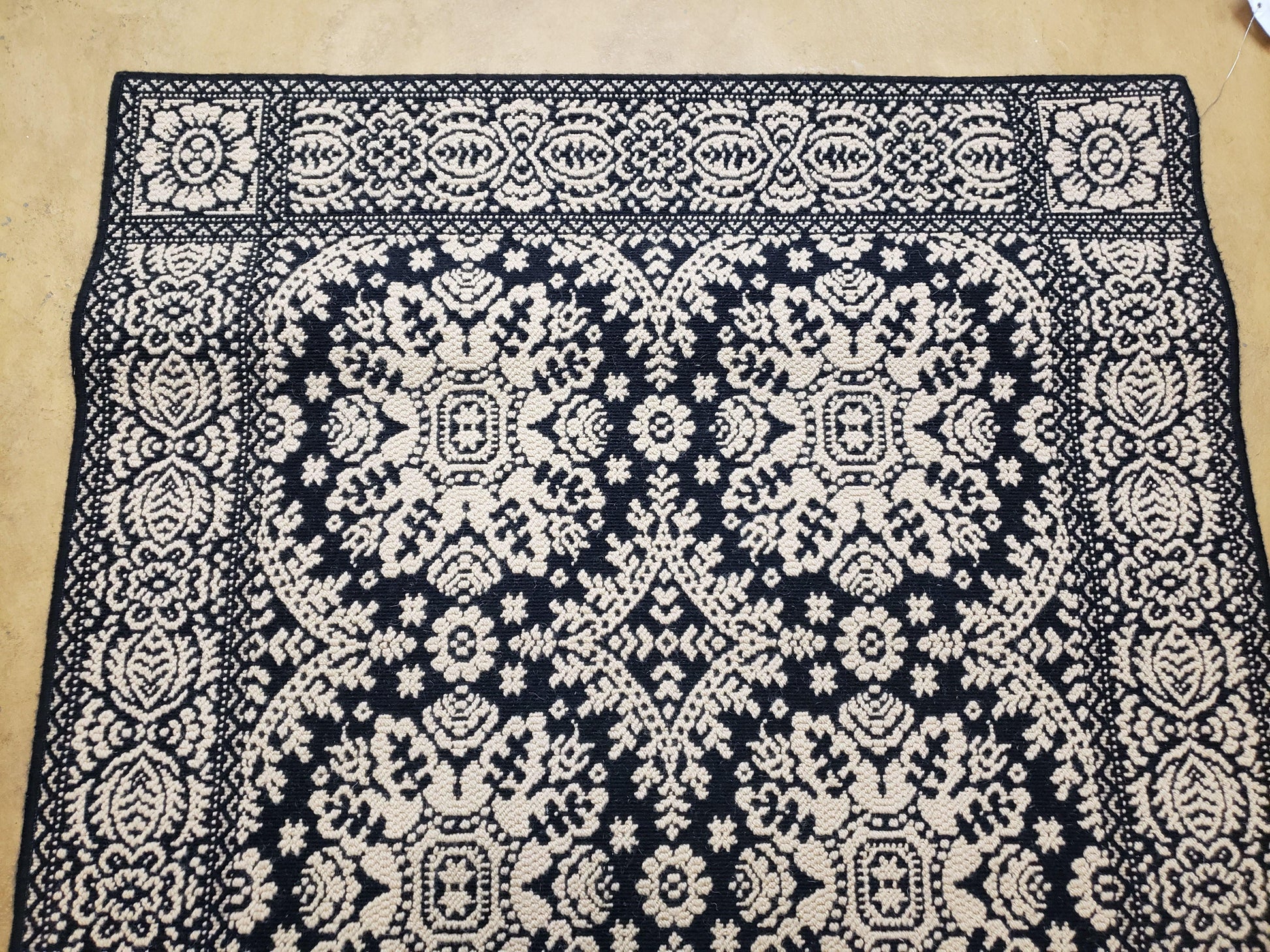 4x6 Power-Loomed Rug Dark Navy Blue & Ivory Oriental Carpet Nice - Nuvé