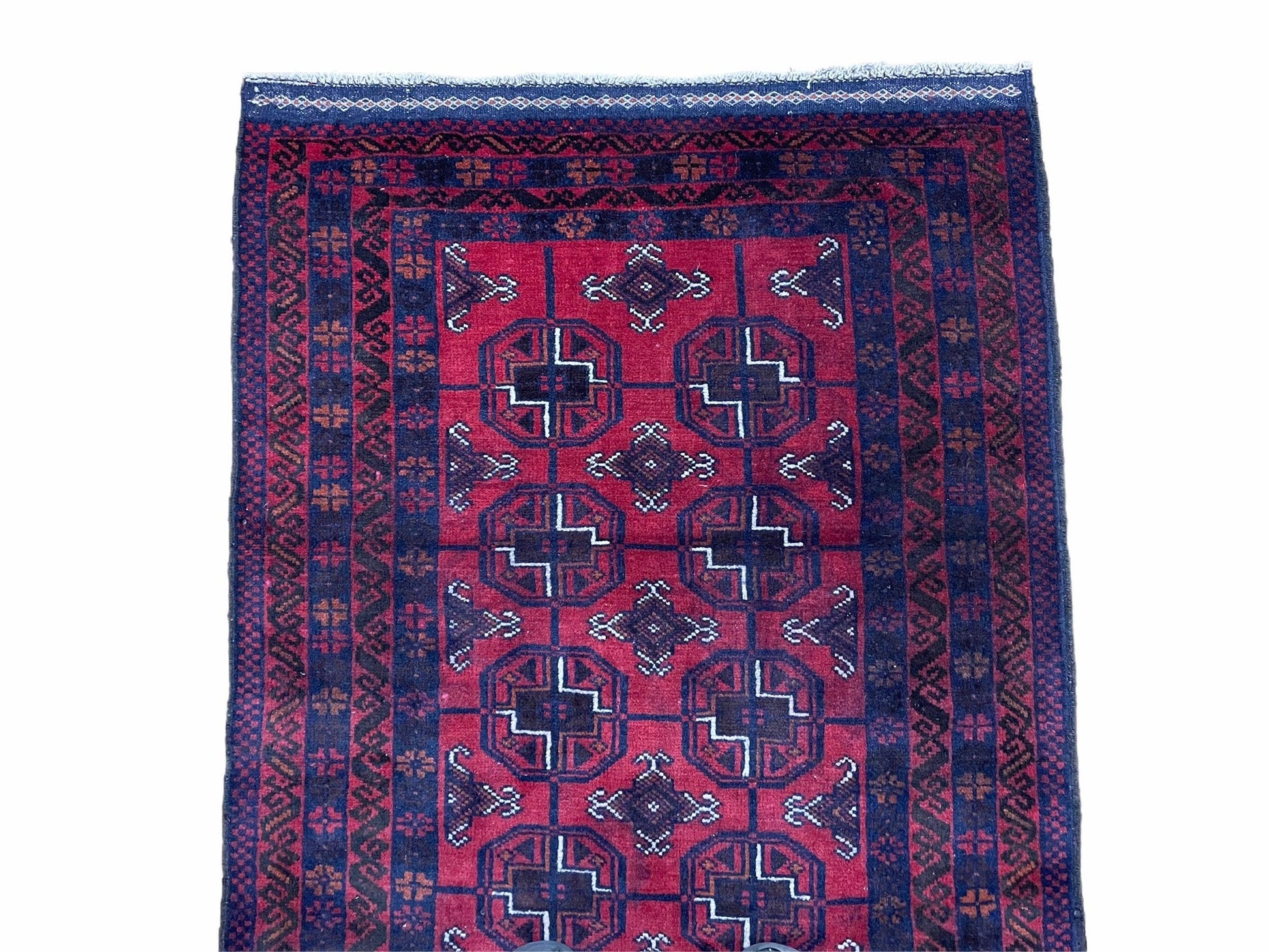 3 X 5 Vintage Handmade Tribal Wool Rug Balouchi Rug Afghan Rug Red Beige Nice - Nuvé