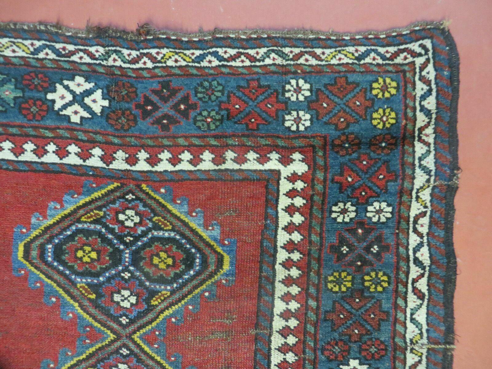 3' X 6' Antique 1920s Handmade Caucasian Karabagh Ganjeh Talesh Wool Rug Nice - Nuvé