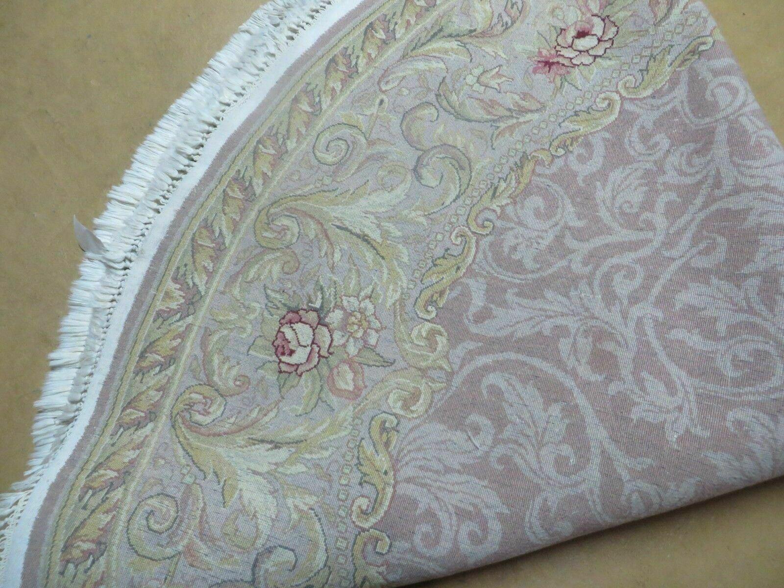 6' X 6' Round Handmade Fine Chinese Floral Oriental Silk Wool Rug Carpet Nice - Nuvé