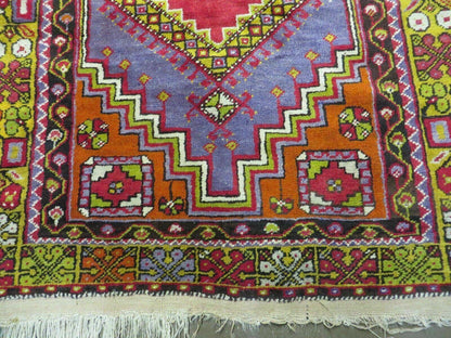 4' X 7' Antique Handmade Turkish Oushak Wool Rug Carpet Red Nice - Nuvé