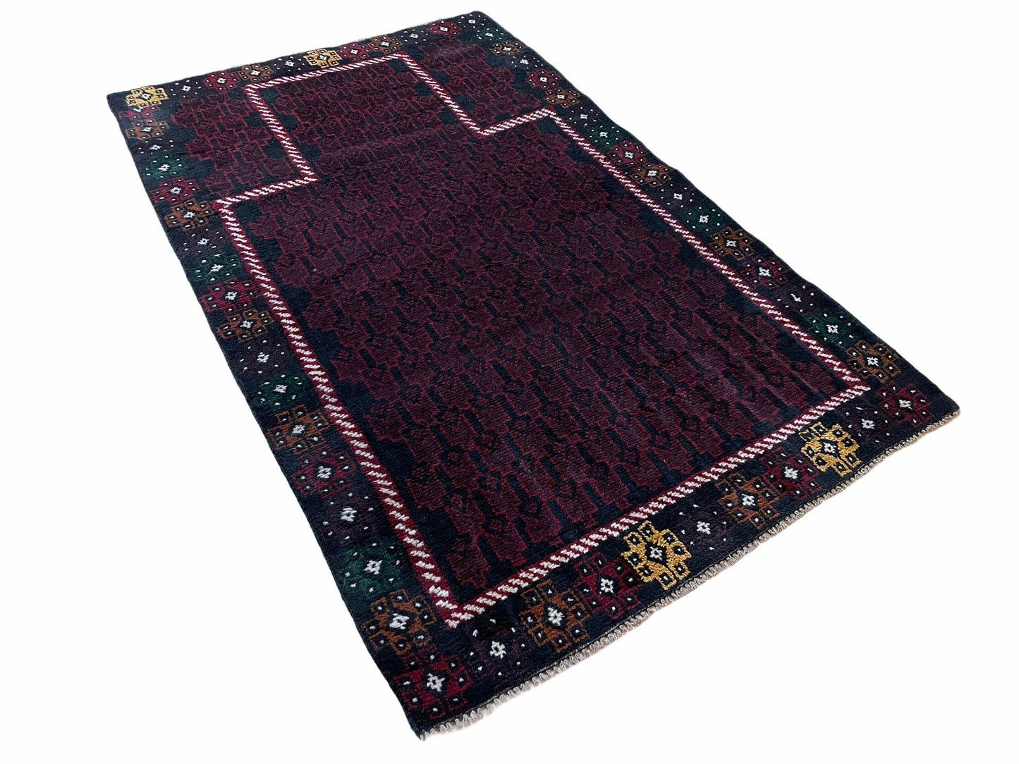 3 X 5 Vintage Handmade Tribal Wool Rug Baluchi Rug Afghan Rug Balouch Rug 3x4.7 - Nuvé
