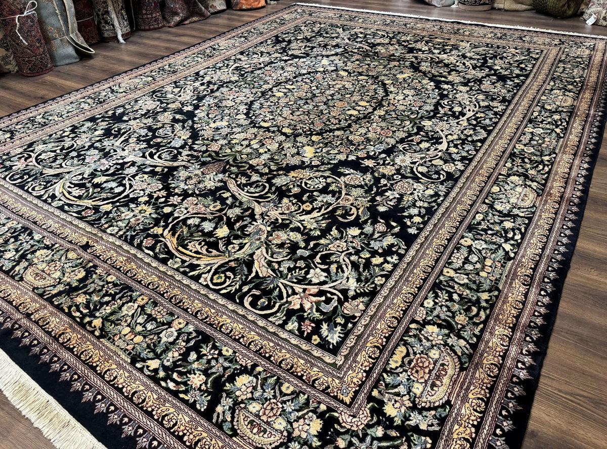 Pak Persian Rug 10x14, Elegant Floral Carpet, Fine 225 KPSI