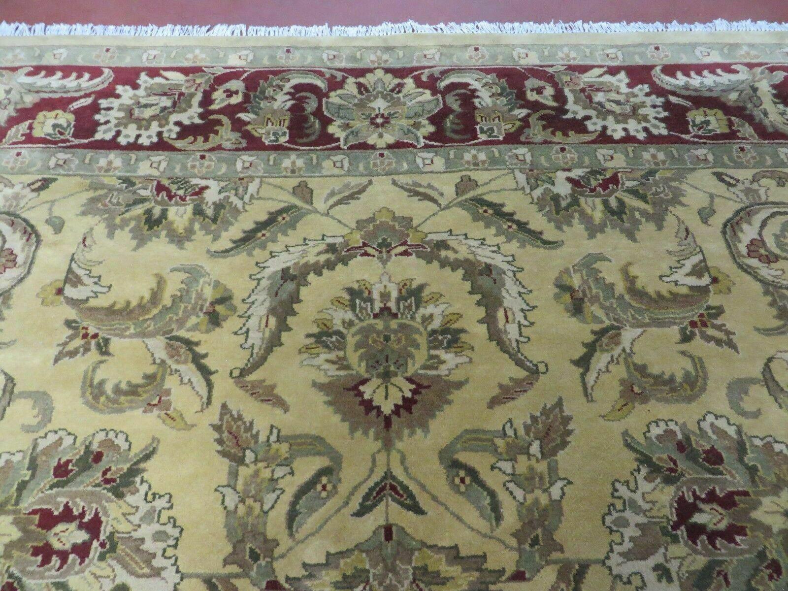 9' X 12' Vintage Handmade India Oriental Jaipur Quality Tea Wash Hand Knotted - Nuvé